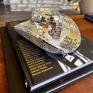 Ceramic Mirrored Disco Cowboy Hat Decor